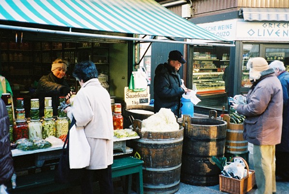 The sauerkraut stall on the Naschmarkt