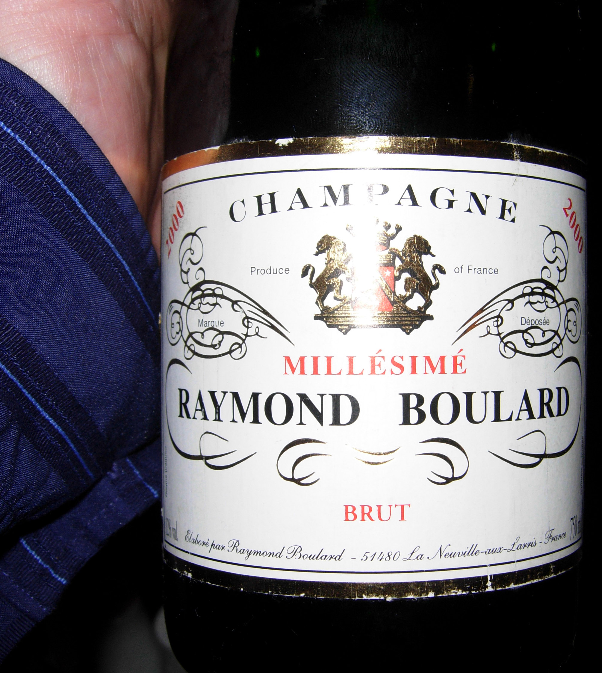 bottle of Raymond Boulard 2000