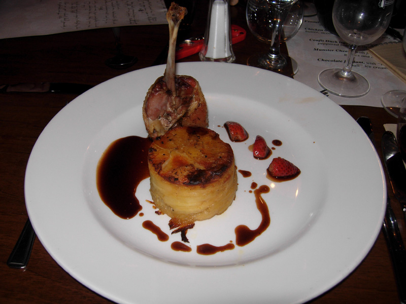 Confit duck leg with dauphinoise potato